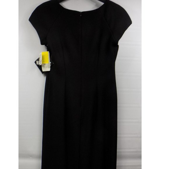 Virgo Petite Black Short Sleeve 1/2 Zip Back Full-Length Dress Size 8P NWT - Picture 5 of 10
